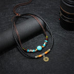 Turquoise Dzi Bead Protection Necklace