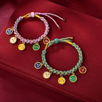 Handmade Tibetan Multicolored Rope Five God Of Wealth Luck Braid Bracelet