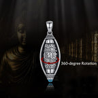 Tibet Om Mani Padme Hum Protection Necklace Rotatable Pendant
