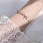 Strawberry Quartz Moonstone Luck Moon Charm Bracelet