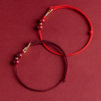 Cinnabar Blessing Red String Golden Infinity Symbol Bracelet Anklet