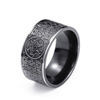 Four Guardian Beast Dragon White Tiger Suzaku Basalt Carved Success Luck Ring