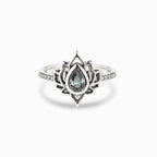 Sterling Silver Lotus Zircon Blessing Protection Ring