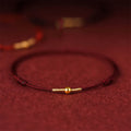 925 Sterling Silver Golden Bead Protection Braided Rope Bracelet Anklet