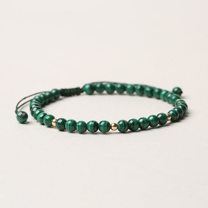 4mm Natural Malachite Protection Calmness String Bracelet