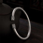 Tibetan Heart Sutra White Copper Luck Bracelet