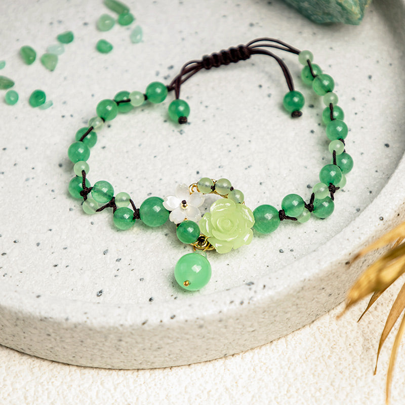 Financial Success Jade Braided Weave Prosperity Abundance Anklet