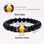 Natural Stone King & Queen Crown Healing Energy Beads Couple Bracelet