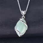 Marquise Pattern Natural Crystal Stone Charm Necklace Pendant