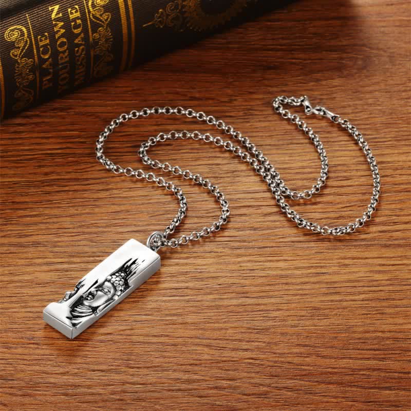 Tathagata Buddha Strength Protection Amulet Lucky Vintage Style Pendant Necklace