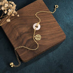 White Jade Double Happiness Fortune Bracelet