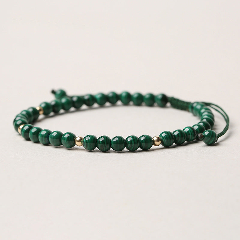 4mm Natural Malachite Protection Calmness String Bracelet
