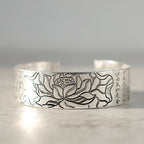 Tibetan Lotus White Copper Luck Bracelet