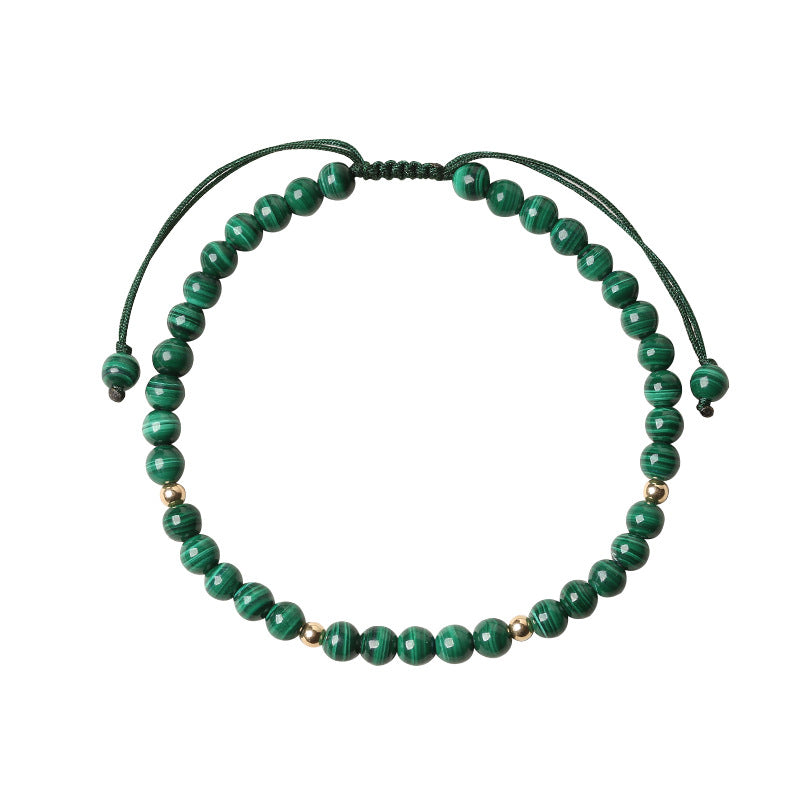 4mm Natural Malachite Protection Calmness String Bracelet