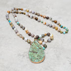 Natural Ocean Picasso Jasper Beaded Healing Necklace