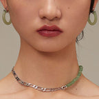 Round Jade White Jade Prosperity Earrings