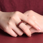 Cinnabar Om Mani Padme Hum Auspicious Clouds Blessing Ring