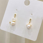 Cute Cat Paw Pearl Wisdom Stud Drop Earrings