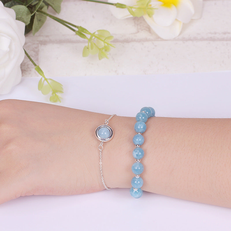 Sunstone Strawberry Quartz Crystal Positive Bracelet