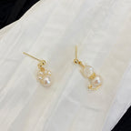 Cute Cat Paw Pearl Wisdom Stud Drop Earrings