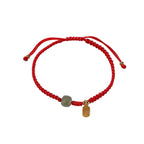 925 Sterling Silver Hetian Jade Blessing Wealth Red String Bracelet