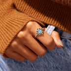 Sterling Silver Lotus Zircon Blessing Protection Ring