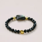 Natural Tridacna Stone Lovely Cat 14K Gold Plated Blessing Ring