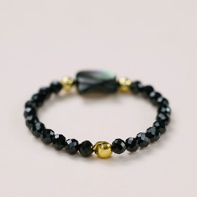 Natural Tridacna Stone Lovely Cat 14K Gold Plated Blessing Ring