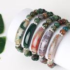 Natural Quartz Love Heart Healing Beads Bracelet