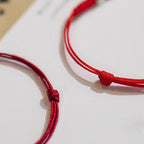 925 Sterling Silver Luck Bead Protection Red String Thin Cord Braided Bracelet