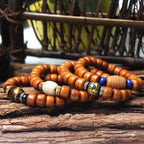 Tibetan Bone Beads Om Mani Padme Hum Strength Bracelet