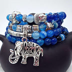 Natural Agate Elephant Buddha Hope Bracelet
