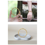 Cyan Jade Copper Auspicious Clouds Calm Healing Bracelet Bangle