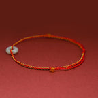 Round Peace Buckle Jade Luck Abundance Braided Bracelet Anklet