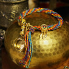 Tibetan Om Mani Padme Hum Dreamcatcher Luck Colourful Reincarnation Knot String Bracelet