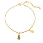 18k Gold Plated Copper Lucky Gourd Design Wealth Buckle Anklet