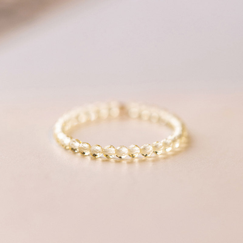 Natural Citrine Happiness Prosperity Ring
