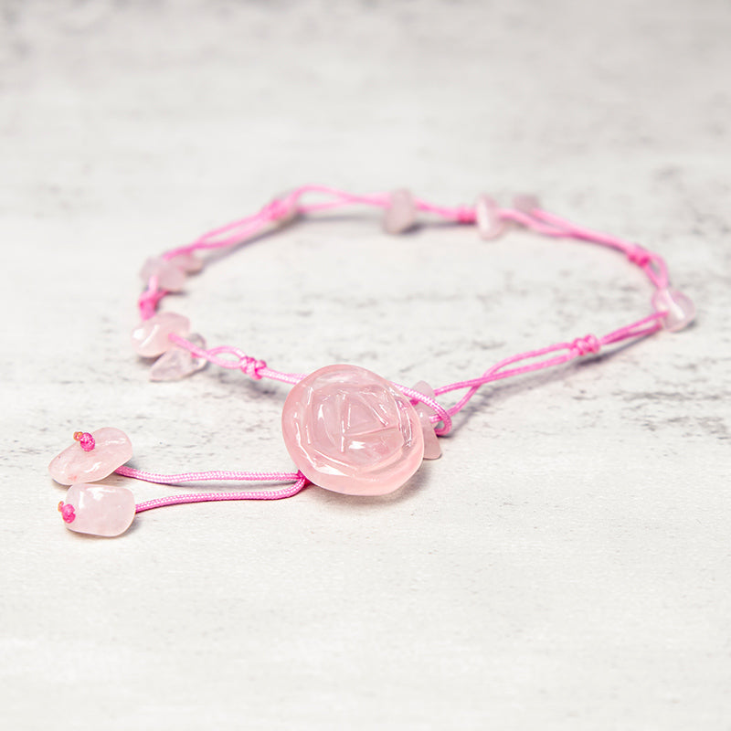 Amethyst Pink Crystal Green Aventurine Rose Inner Peace Healing Anklet