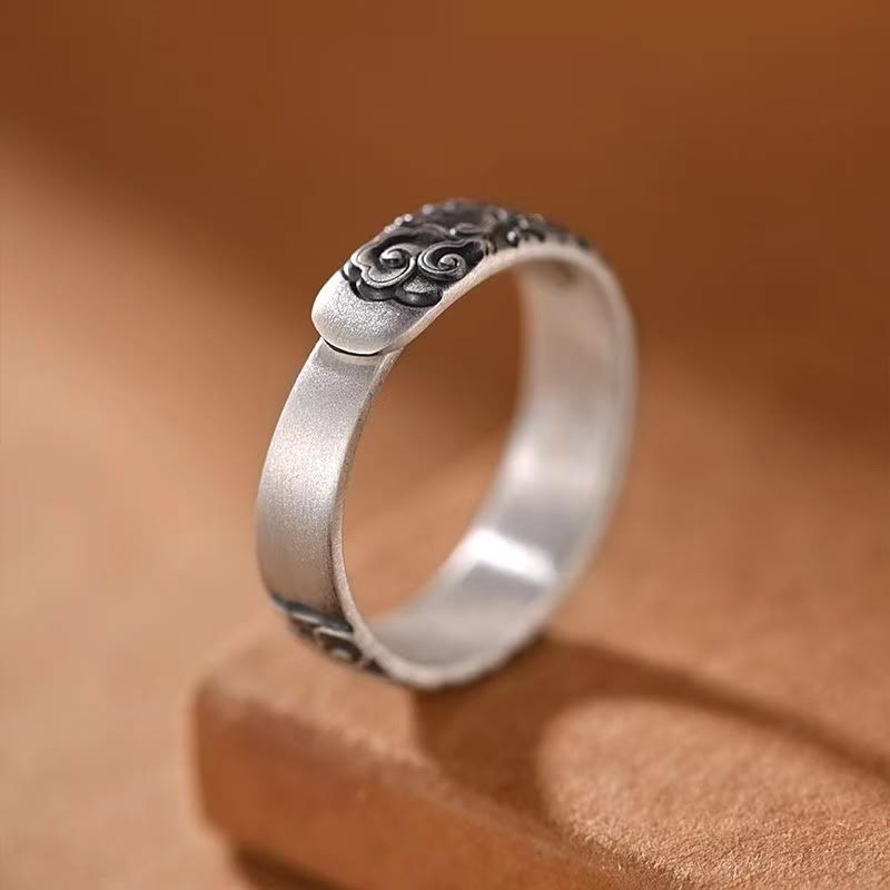 Vintage Auspicious Clouds Pattern Luck Ring