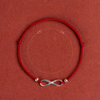 925 Sterling Silver Endless Knot Protection Luck Red String Bracelet Anklet