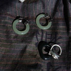 Round Jade White Jade Prosperity Earrings