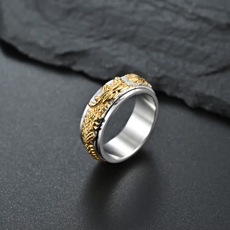 Dragon Titanium Steel Stimulation Rotatable Ring