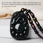 Tibetan Positive Rainbow Obsidian PiXiu Necklace