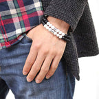 12 Constellations of the Zodiac Natural Frosted Stone White Turquoise Bead Fortune Bracelet
