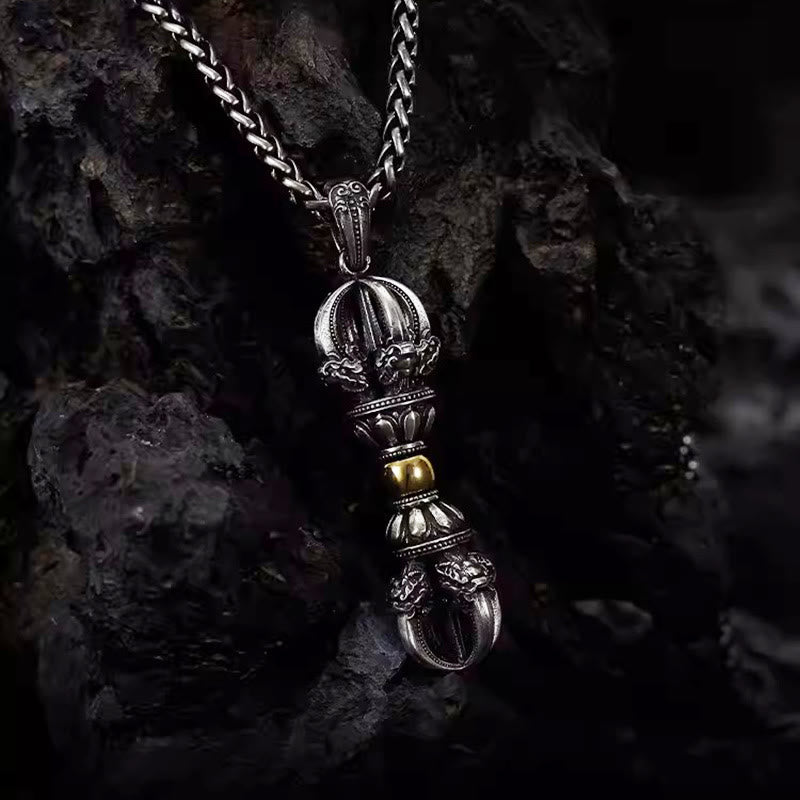 Tibetan Dorje Vajra Design Wealth Necklace Pendant