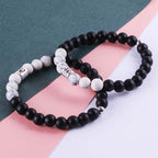 12 Constellations of the Zodiac Natural Frosted Stone White Turquoise Bead Fortune Bracelet