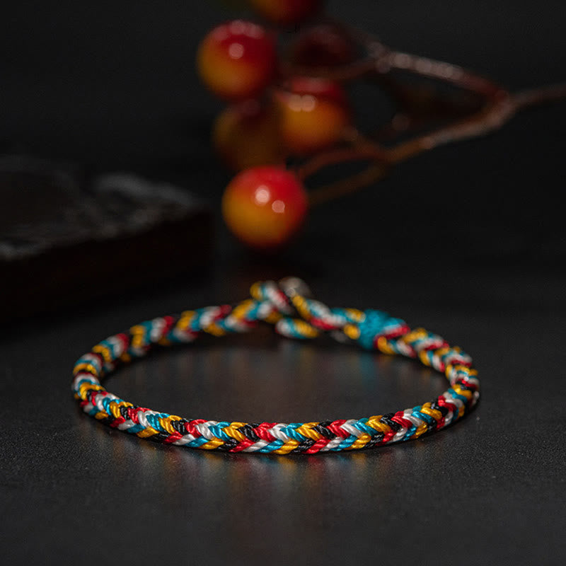 Tibet Handmade Five Colour Thread Protection Braid String Bracelet