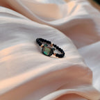 Natural Tridacna Stone Lovely Cat 14K Gold Plated Blessing Ring