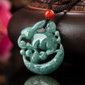 Year of the Rabbit Jade Luck Crescent Moon Necklace Pendant