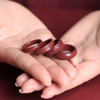 Cinnabar Om Mani Padme Hum Auspicious Clouds Blessing Ring